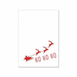 weisse Postkarte rot HO HO HO