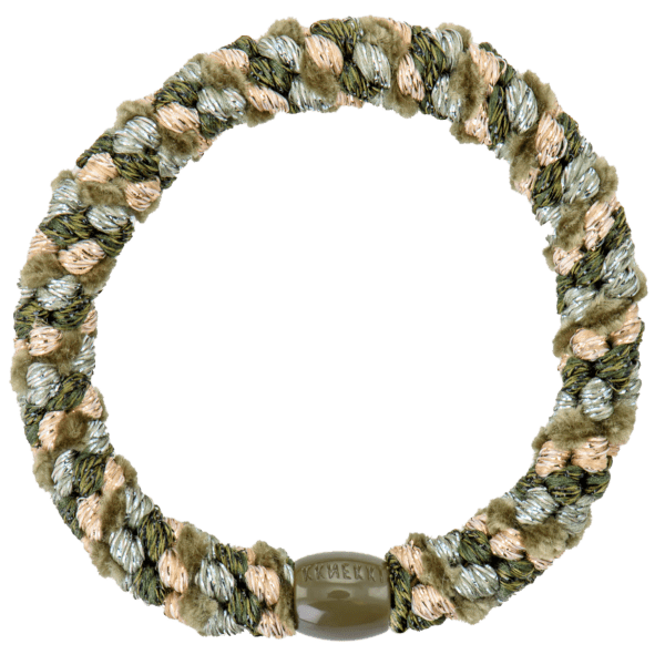 Haargummi Mix Green Beige Glitter KKNEKKI