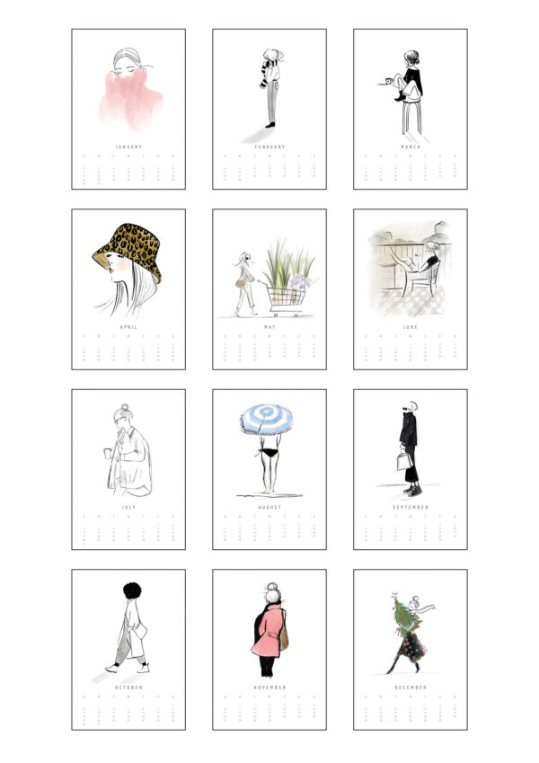 illustrierter Wandkalender 2022