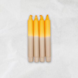 Stabkerzen Taupe Neon Orange