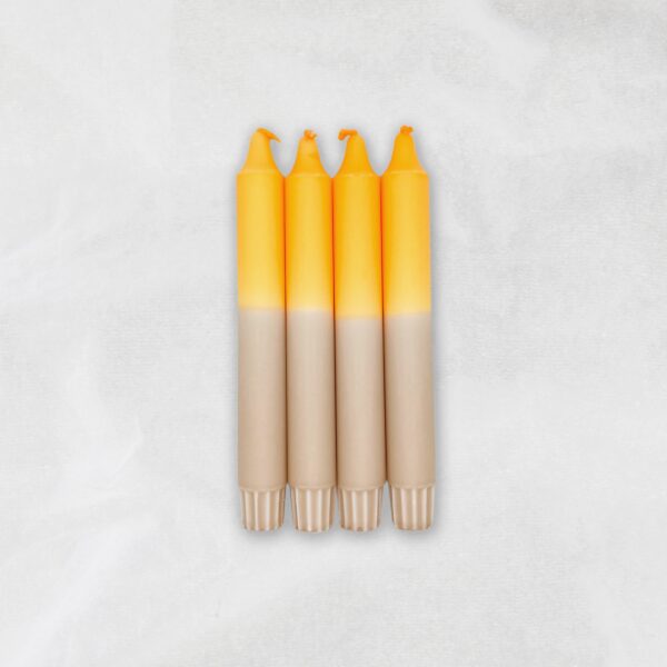 Stabkerzen Taupe Neon Orange
