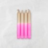 Stabkerzen Taupe Neon Pink