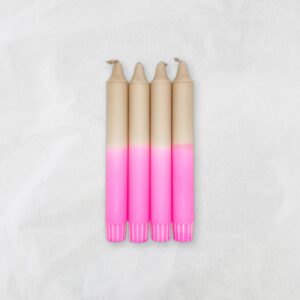 Stabkerzen Taupe Neon Pink