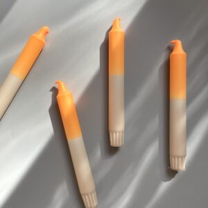 Stabkerzen neon orange taupe
